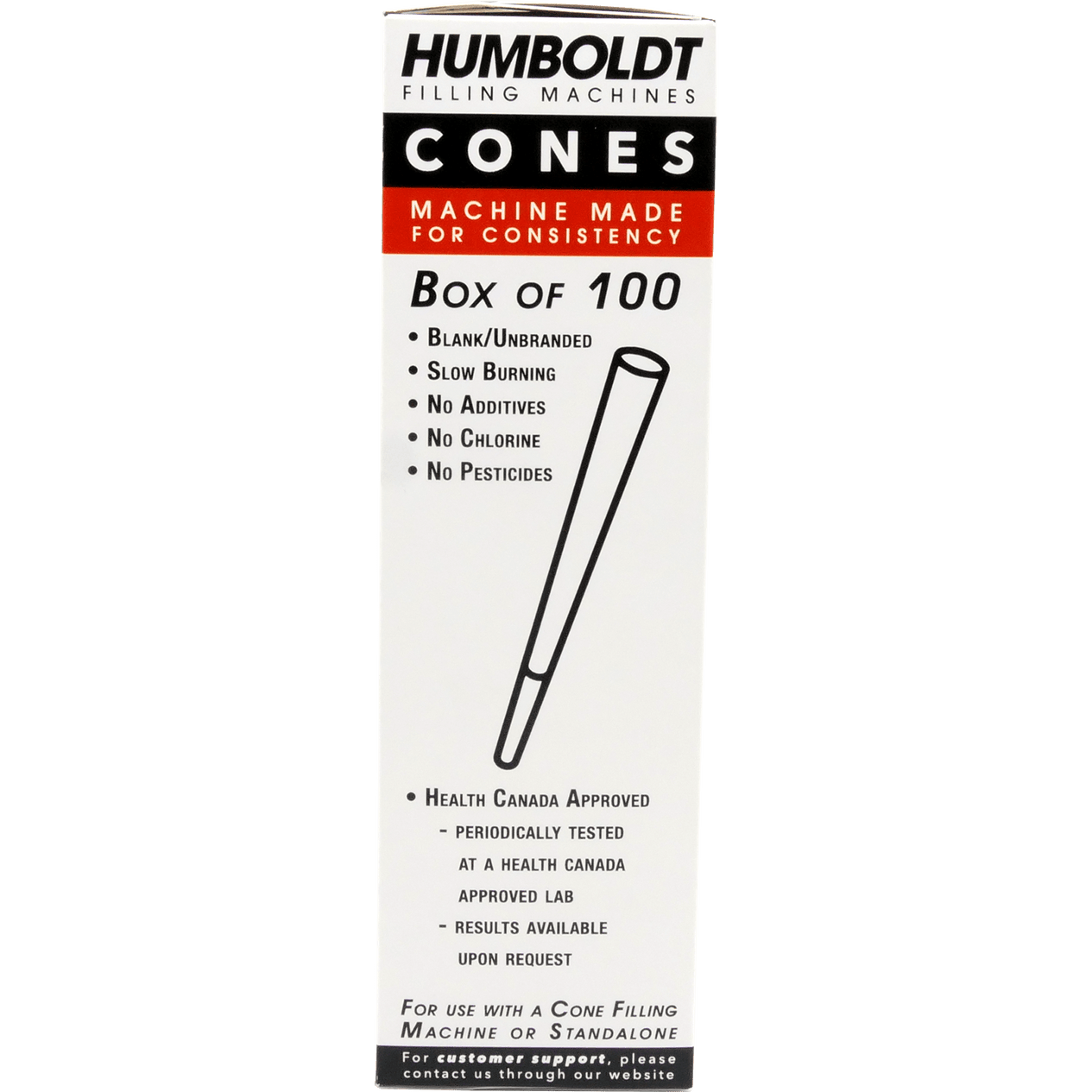 Box of 100 109mm King Cones, True White
